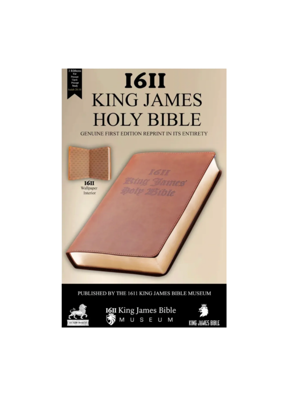 The Authorized 1611 King James Holy Bible Facsimile with Apocrypha, 1st Edition – Tan