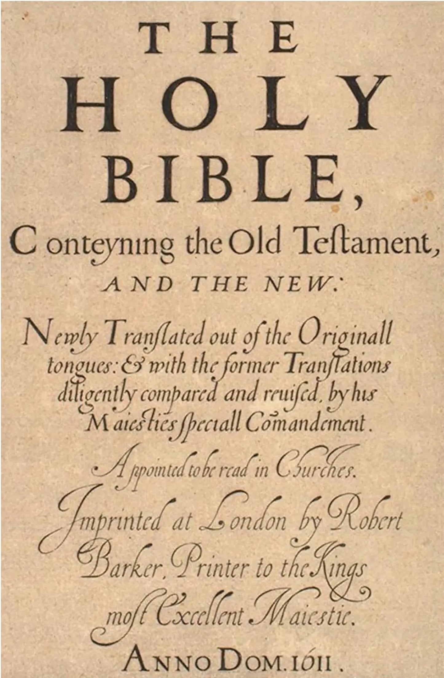 Genuine Lambskin 1611 King James Bible (Authorized Version)—True Facsimile Reproduction of the Original 1611 Edition, Including the Apocrypha and an Embossed 1611 Title Page - Tan